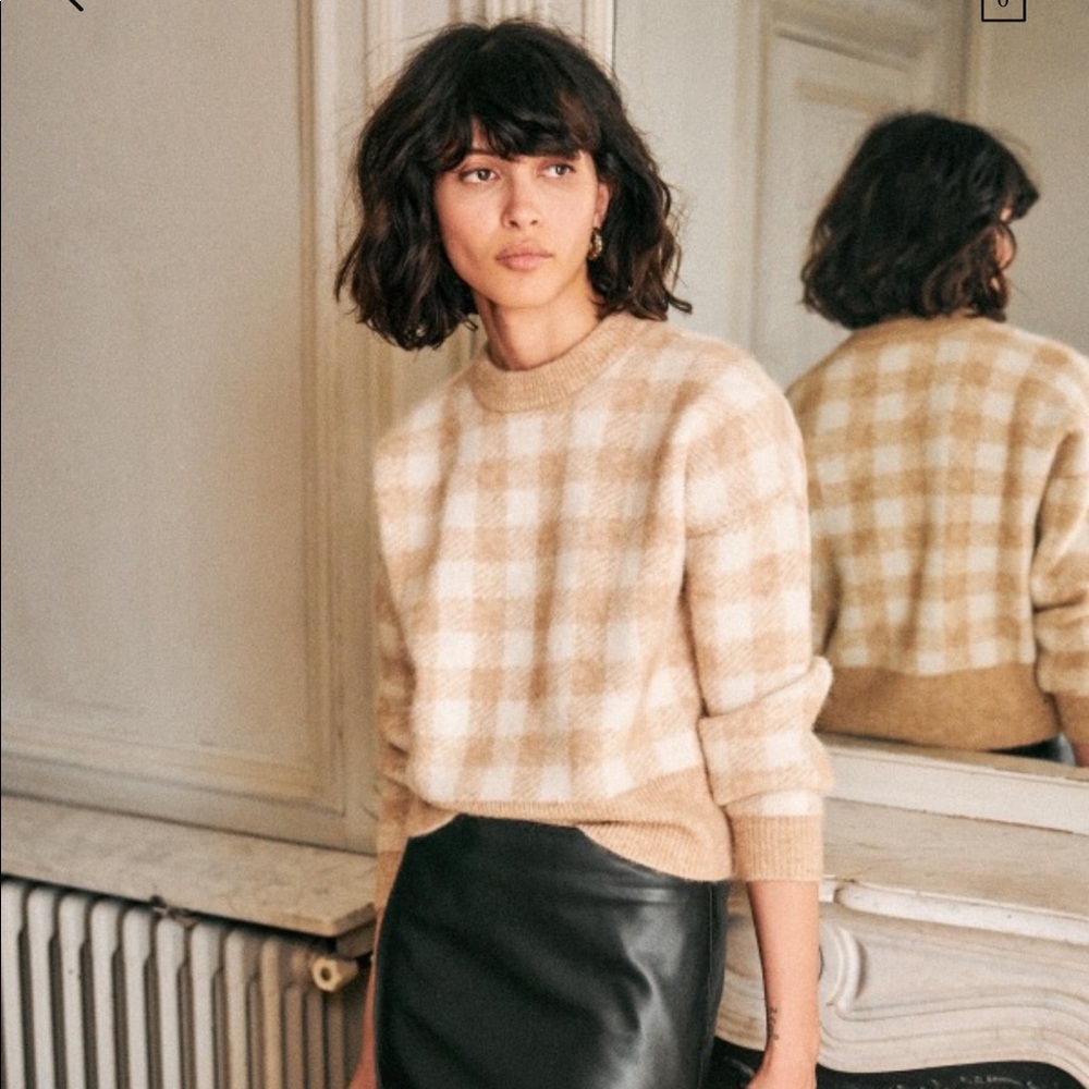 Sézane Becky Gingham Jumper Paris Sweater - Picture 4 of 15